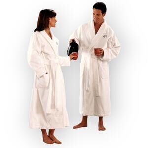 Monarch Cypress White The Chamois Shawl Robe XL NWT Unisex Microfiber Soft Chic